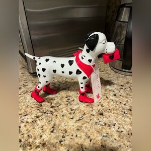 Bella Lux Dalmatian Dog Valentine’s Figurine with Red Accents
